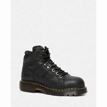 Dr Martens Ironbridge Grizzly Kožené Steel Toe - Cierne Pracovne Cizmy Panske, D131SK